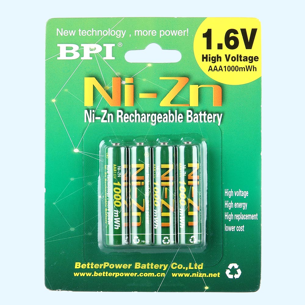 BPI跨境電商用1.6V1000mWh毫瓦時鎳鋅可充電電池7號強電壓強動力電池,應(yīng)用于剃須刀,鼻毛剪